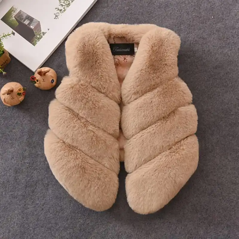 Girls Solid Color Thickened Plush Coat