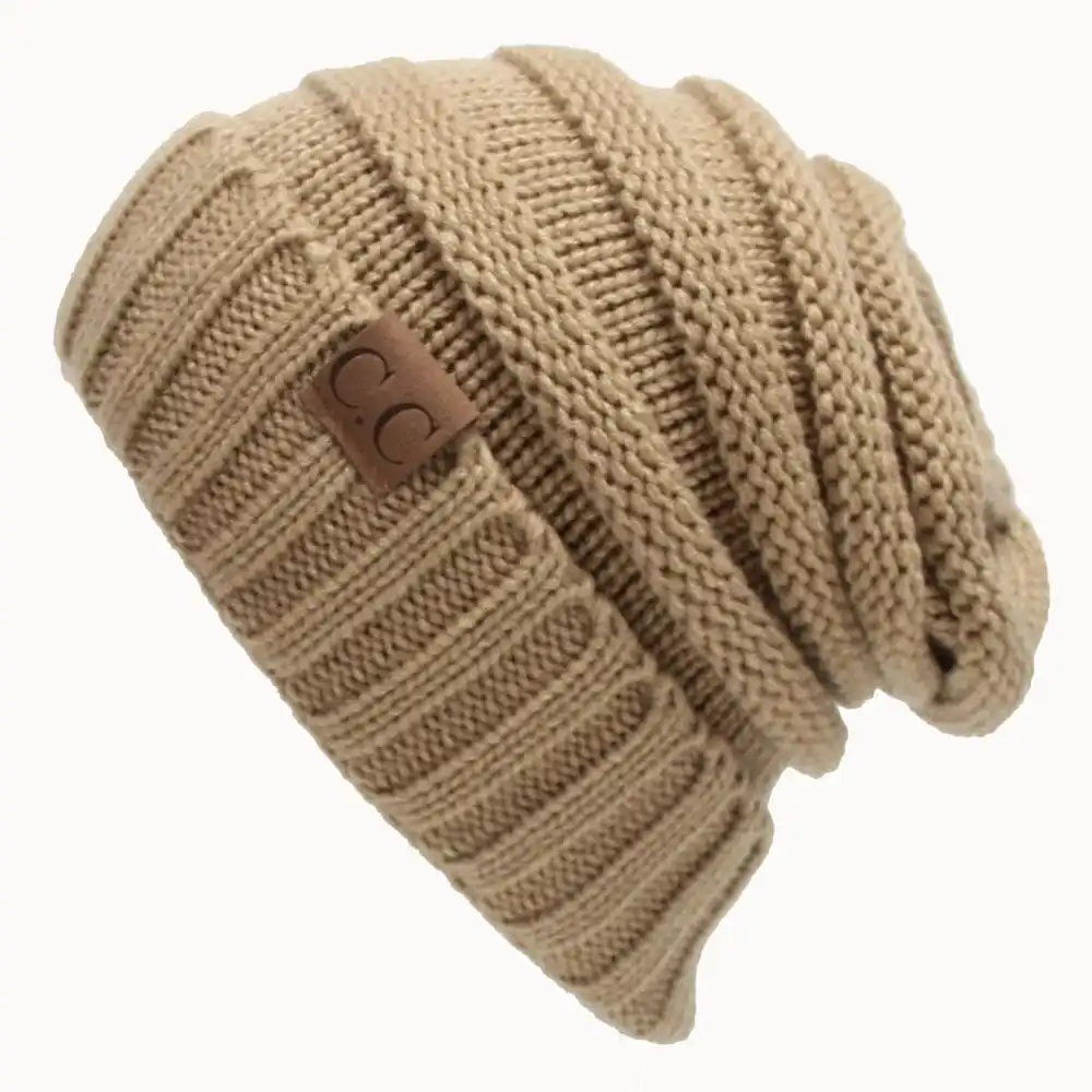 (Buy 1 Get 1) Fashion Letter Label Solid Color Knitted Hat