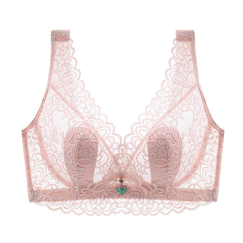 Women Sexy Basic Solid Color Mesh See-Through Breathable Bra