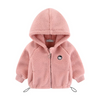 Kids Toddler Girls Boy Fashion Fall/Winter Thick Sherpa Grain Fleece Embroidered Hooded Jacket