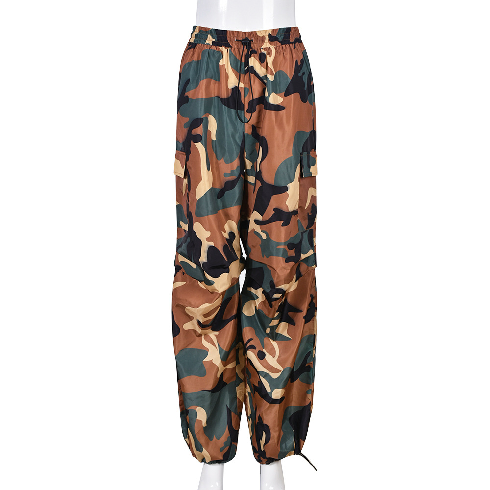 Women'S Casual Camouflage Drawstring Trousers