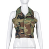 Women'S Fashion Camouflage Print Halter Neck Cropped Top