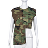 Women'S Fashion Camouflage Print Irregular Top