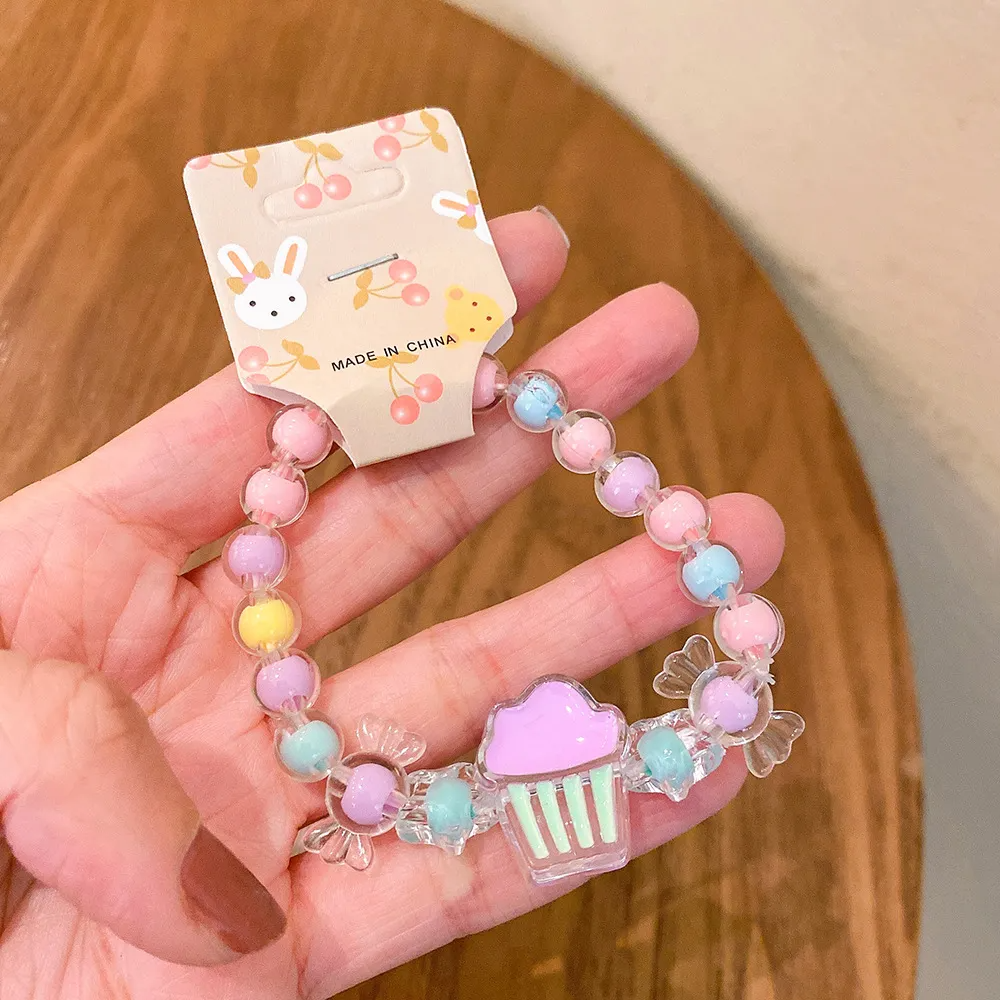 (Buy 1 Get 2) Children Kids Baby Fashion Girls Cartoon Beads Bracelet