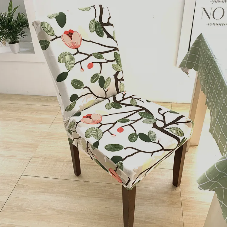 Simple Printed One-Piece Home Elastic Dustproof Chair Cover