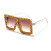 Girls Fashion Rhinestone Decoration Large Frames Sunglasses