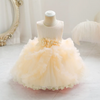 (Buy 1 Get 1) Kids Baby Girls Summer Fashion Party Cute Sweet Solid Color Floral Pleated Sleeveless Mesh Party Tutu Dress