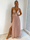 Elegant Women Fashion Sequin Decor Deep V Side Slit Mesh Maxi Party Evening Dress
