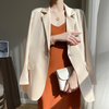 Women Fashion Casual Long Sleeve Solid Color Blazer Coat