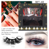 Women Fashion Multicolor Mink Hair False Eyelashes Santa Claus False Nail Set