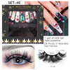 Women Fashion Multicolor Mink Hair False Eyelashes Santa Claus False Nail Set