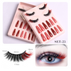 Women Fashion Thick Mink False Eyelashes Santa Claus False Nail Set