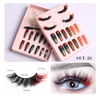 Women Fashion Thick Mink False Eyelashes Santa Claus False Nail Set