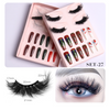 Women Fashion Thick Mink False Eyelashes Santa Claus False Nail Set