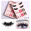 Women Fashion Thick Mink False Eyelashes Santa Claus False Nail Set