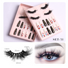 Women Fashion Thick Mink False Eyelashes Santa Claus False Nail Set