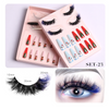 Women Fashion Thick Mink False Eyelashes Santa Claus False Nail Set