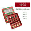 (Buy 1 Get 1) Cartoon Creative Santa Claus Stainless Steel Christmas Fork Spoon 4-Set Tableware