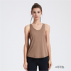 Women Casual Loose Solid Color Breathable Round Neck Sleeveless Sports Tank Top