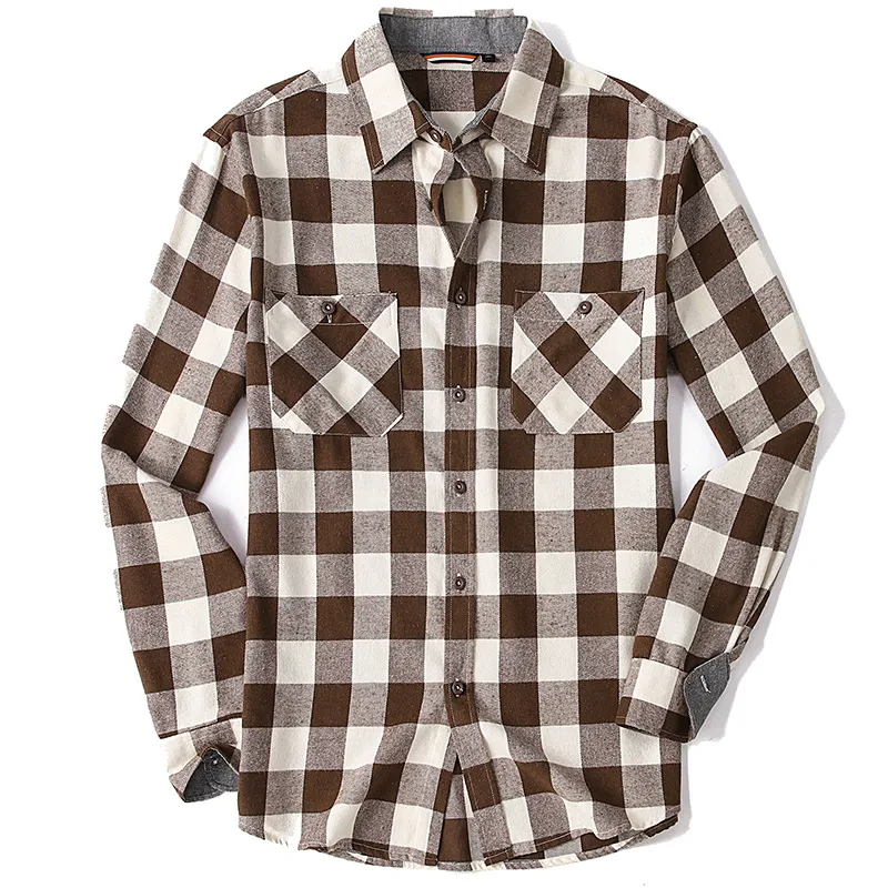 (Buy 1 Get 1) Men Autumn Winter Fashion Casual Versatile Flannel Plaid Long Sleeve Lapel Shirt