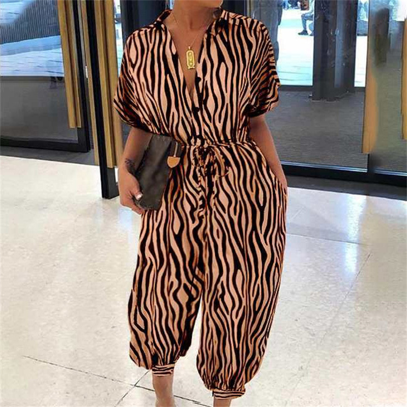 Women Casual Single-Breasted Loose Jumpsuits