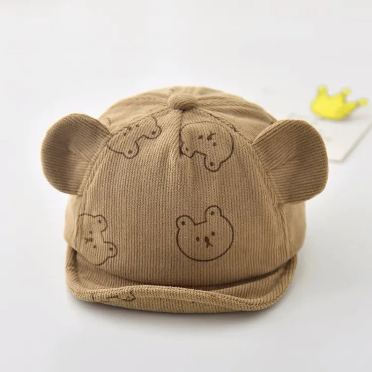 (Buy 1 Get 1) Kids Casual Cute Bear Stripe Peaked Cap