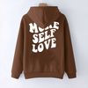 Women Slogan Letter Letter Back Print Long Sleeve Basic Hoodie