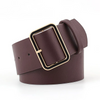 Women Good Quality PU Leather Classic Square Shape Metal Buckle PU Belt