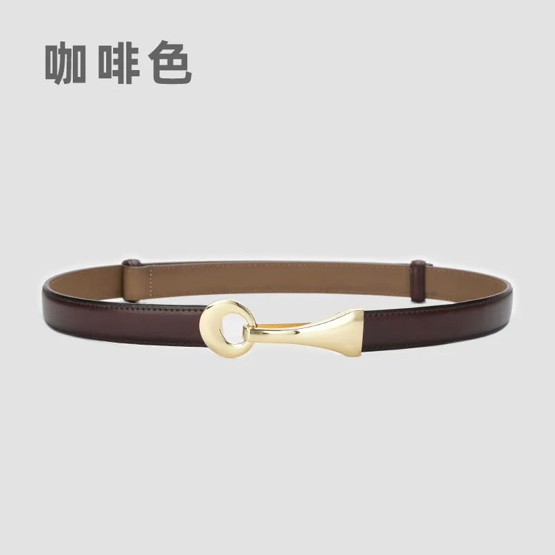 Women'S Fashion Casual Personality Alloy Buckle Leather Belt