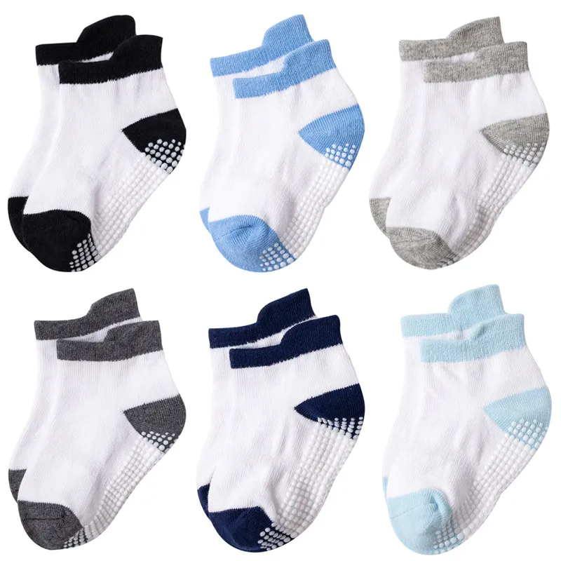 Toddlers Newborn Baby Fashion Boys Girls Casual Non-Slip Socks 6pairs Set