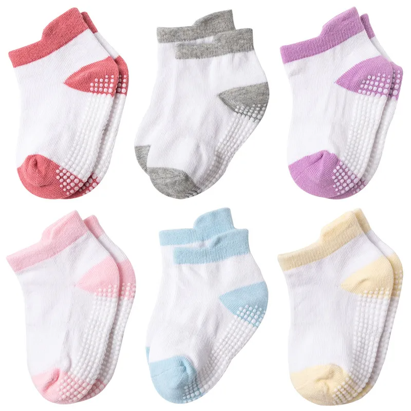Toddlers Newborn Baby Fashion Boys Girls Casual Non-Slip Socks 6pairs Set