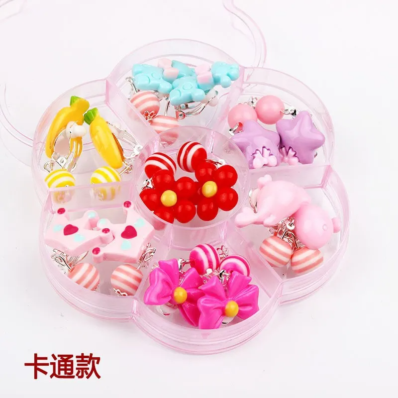 (Buy 1 Get 1) Children Kids Baby Fashion Girls Cartoon Acrylic Earrings Ear Clips