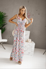 Women Fashion Sexy Floral Printing V-Neck Slip Long Dress