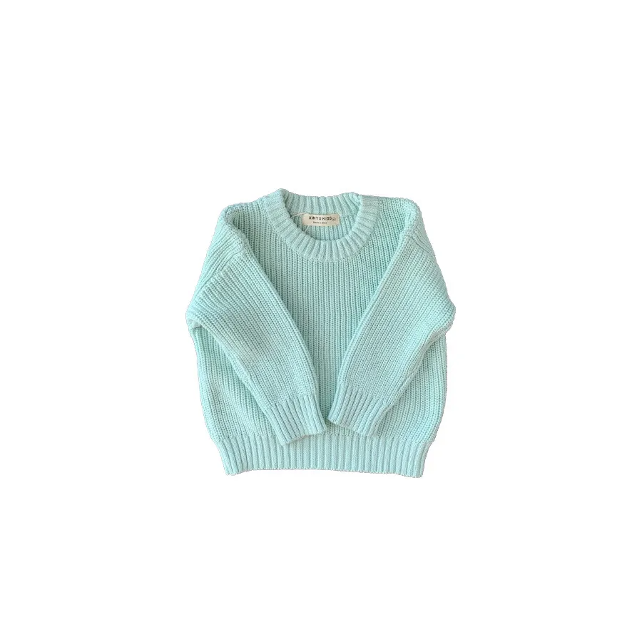 (Buy 1 Get 1) Kids Toddler Girls Boys Autumn Winter Fashion Casual Simple Solid Color Sweater