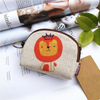 Kids Cartoon Printing Cotton And Linen Key Ring Coin Purse Coin Bag