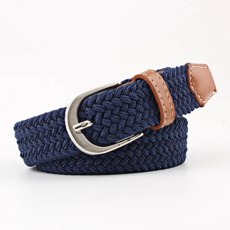 (Buy 1 Get 1) Men Women Fashion Casual Versatile Solid Color Canvas Woven Metal Buckle Belt