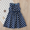 Children Kids Baby Fashion Girls Sleeveless Polka Dot Tie Bow Dress