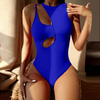 Women Sexy Solid Color Cut Out One-Pieces Swimwear