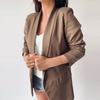 Work Women Lapel Solid Color Slim Fit Blazer