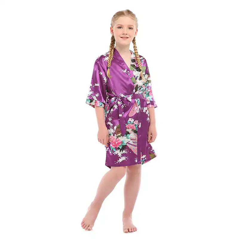 Children Peacock Printing Long-Sleeve Pajamas