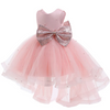 Kids Toddler Big Girls Fashion Party Cute Sweet Solid Color Sequins Bow Pearl Pleated Sleeveless Mesh Party Tutu Dress