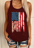 Women'S Fashion American Independence Day Flag Pattern 3D Digital Printing Sleeveless Tank Top T-Shirt