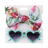 Kids Heart Shape Sunglasses Tie Dye Print Headband Set