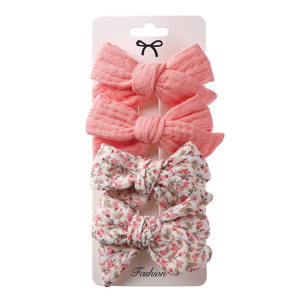 Kids Girls Sweet Cute Solid Color Tiny Flower Bow Polka Dot Hair Accessories