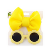 Kids Cute Sunglasses Space Cotton Solid Color Hairband Fashion Set