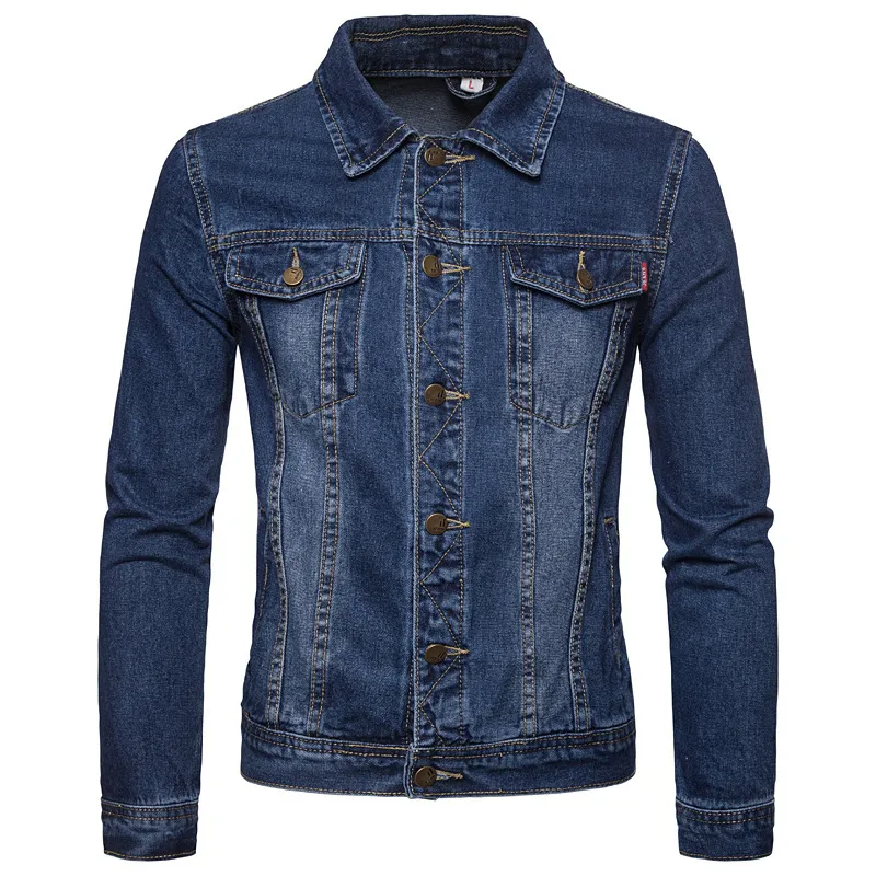 Men Casual Large Size Loose Slim Denim Jacket