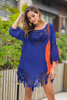 Women'S Solid Color Fringed Loose Beach Sun Cover-Up