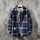 Men Casual Classic Plaid Lapel Button Loose Long Sleeve Shirt