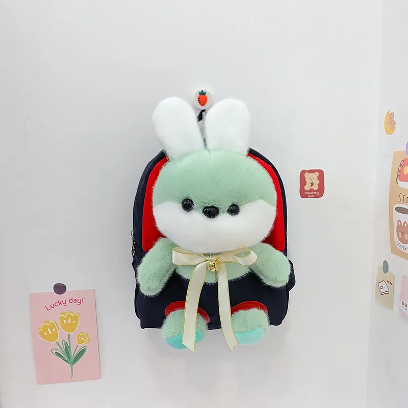 Children Kids Baby Fashion Boys Girls Cartoon Rabbit Doll Plushtoy Backpack School Bag