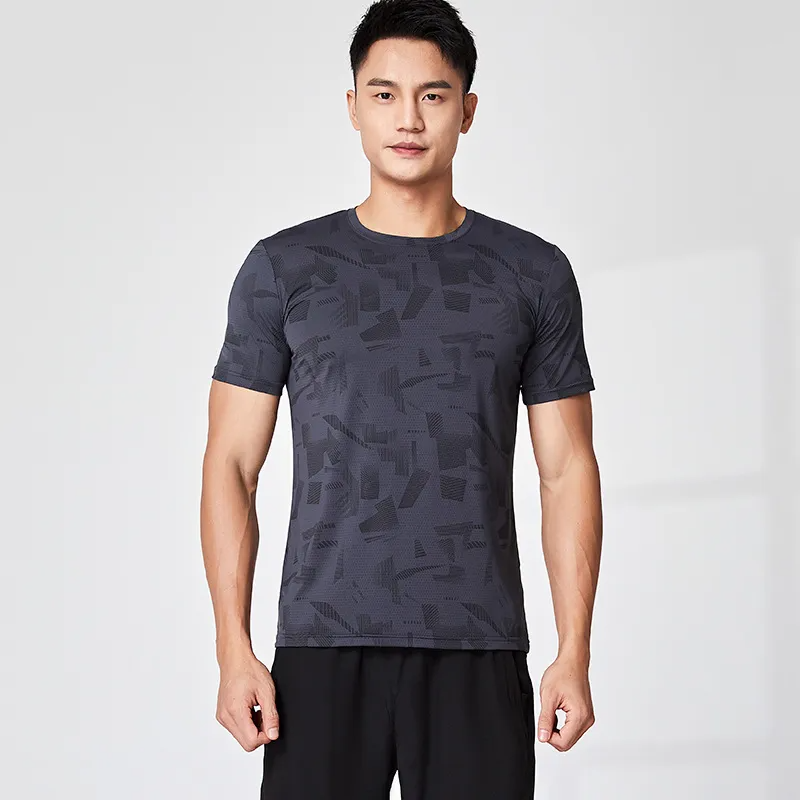 Men Casual Quick-Drying Round Neck Short-Sleeved Loose Sports T-Shirt